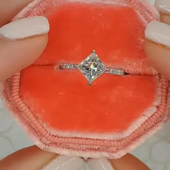 1.5ct Princess Cut White Sapphire Engagement Ring