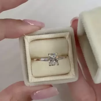 4ct Three-stone Radiant Cut Engagement Ring in Gold