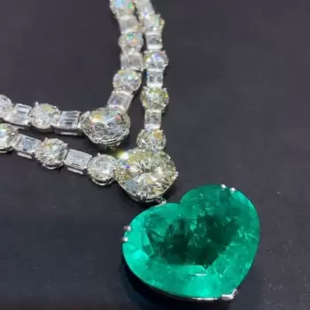 15ct Heart Cut Emerald Statement Necklace