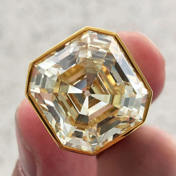 4ct Asscher Cut Yellow Sapphire Engagement Ring in Gold