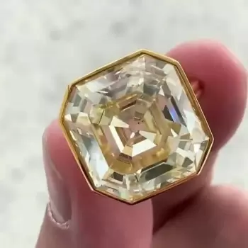 4ct Asscher Cut Yellow Sapphire Engagement Ring in Gold