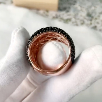 Black Sapphire Paved Bold Unisex Ring