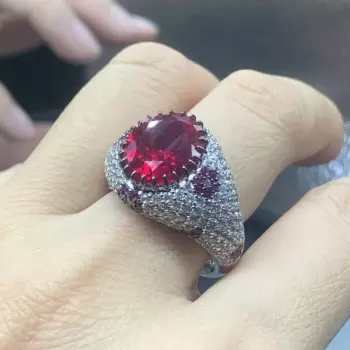 Vintage 6ct Oval Cut Ruby Engagement Ring