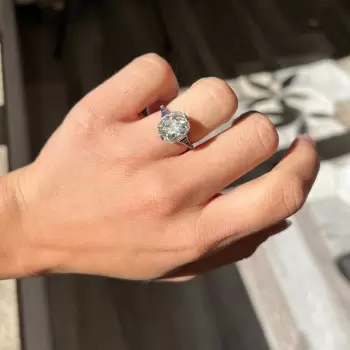 4.6ct Cushion Cut Art-Deco Engagement Ring