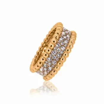 Round Cut White Sapphire Eternity Band in Gold