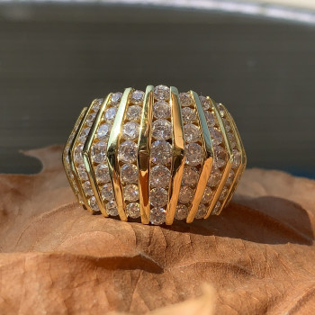3.5ctw Round Cut White Sapphire Line Band Ring