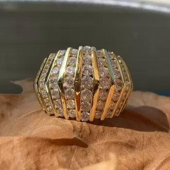 3.5ctw Round Cut White Sapphire Line Band Ring