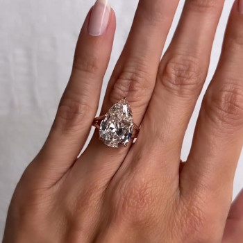 5.7ct Pear Cut White Sapphire Engagement Ring
