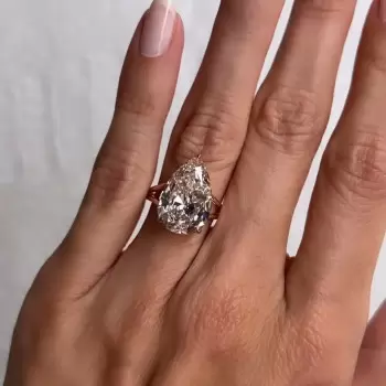 5.7ct Pear Cut White Sapphire Engagement Ring