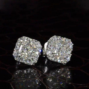 8ctw Multi-Cut White Sapphire Stud Earrings
