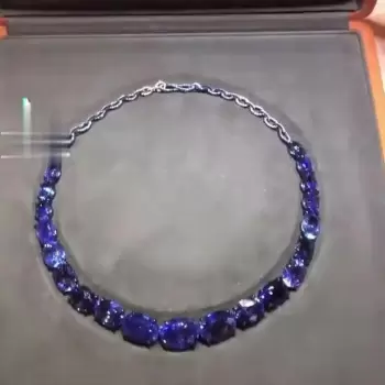 Oval Cut Blue Sapphire Choker Necklace