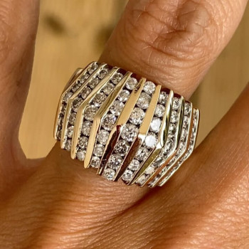 3.5ctw Round Cut White Sapphire Line Band Ring