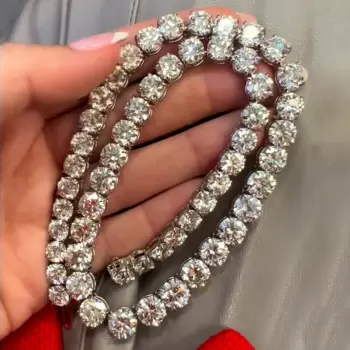 10MM Round Cut White Sapphire Tennis Necklace
