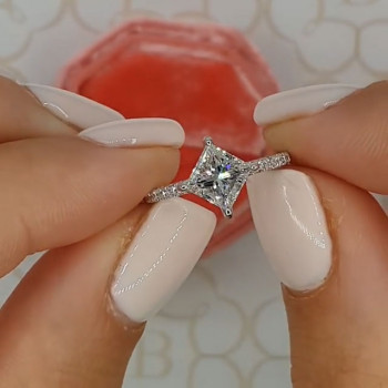 1.5ct Princess Cut White Sapphire Engagement Ring