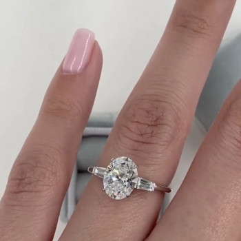 3ct Three-stone Oval Cut Engagement Ring