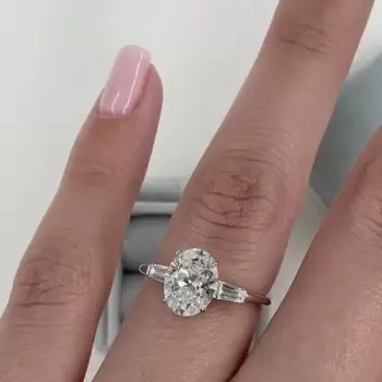 3ct Three-stone Oval Cut Engagement Ring