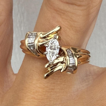 1.5ctw Marquise Cut White Sapphire Ring
