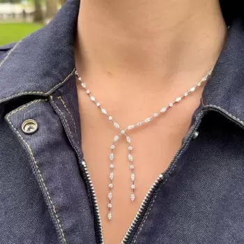 Multi-cut White Sapphire Dainty Necklace