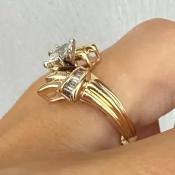 1.5ctw Marquise Cut White Sapphire Ring