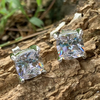 8ctw Cushion Cut Unisex Stud Earrings