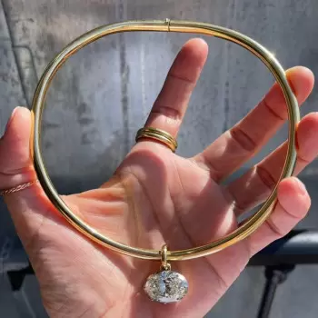 6.21ctw Oval Cut White Sapphire Torque Necklace