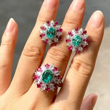 2ct Paraiba Tourmaline Vintage Halo Cocktail Ring