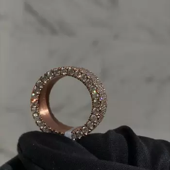8.87ct Round Cut White Sapphire Eternity Band in Rose Gold