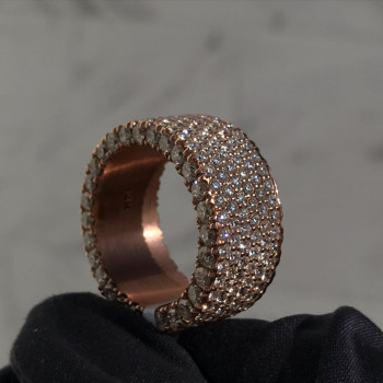 8.87ct Round Cut White Sapphire Eternity Band in Rose Gold