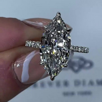 Classic Marquise Cut White Sapphire Engagement Ring