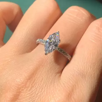 Classic Marquise Cut White Sapphire Engagement Ring