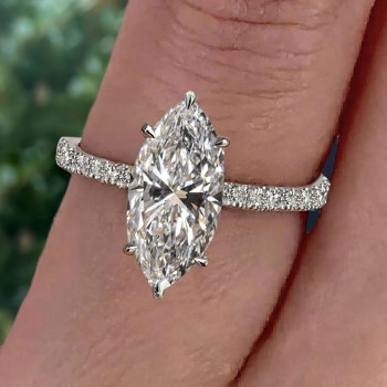 2.5ct Marquise Cut White Sapphire Classic Engagement Ring