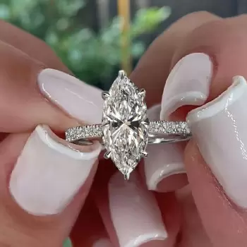 2.5ct Marquise Cut White Sapphire Classic Engagement Ring