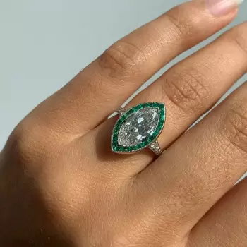 3ct Marquise Cut White Sapphire Vintage Engagement Ring  
