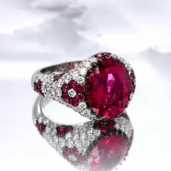 6ct Oval Cut Ruby Vintage Cocktail Ring