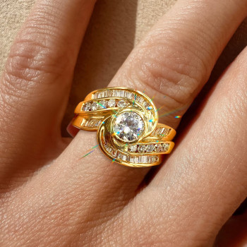 Estate 3.1ctw Round Cut White Sapphire Ring