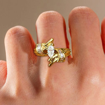 1.5ctw Marquise Cut White Sapphire Ring