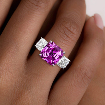 5ct Asscher Cut Amethyst Engagement Ring