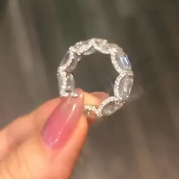 7.95ctw Emerald Cut White Sapphire Eternity Band