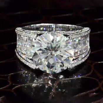 5ct Round Cut White Sapphire Engagement Ring