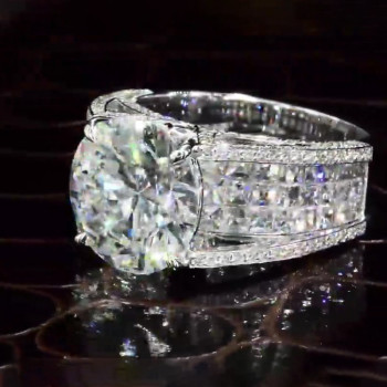 5ct Round Cut White Sapphire Engagement Ring