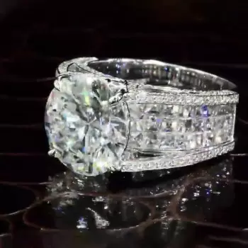 5ct Round Cut White Sapphire Engagement Ring
