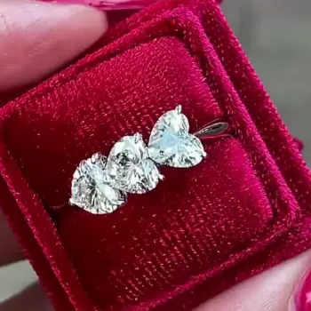 3ctw Heart Cut Three-stone Engagement Ring