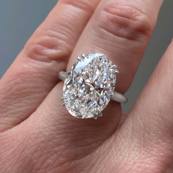9.3ct Oval Cut White Sapphire Engagement Ring