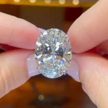 9.3ct Oval Cut White Sapphire Engagement Ring