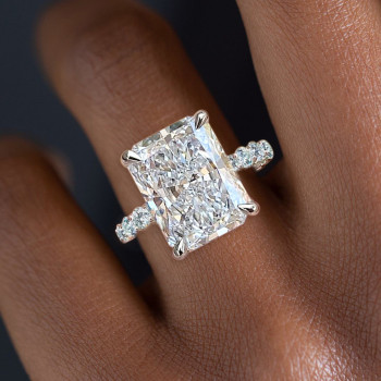 6ct Radiant Cut White Sapphire Engagement Ring