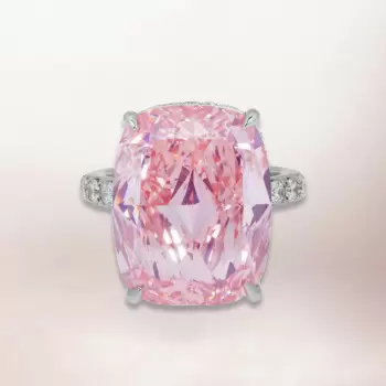 14ct Cushion Cut Pink Sapphire Engagement Ring