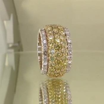 7.55ct Round Cut Yellow Sapphire Wedding Band 
