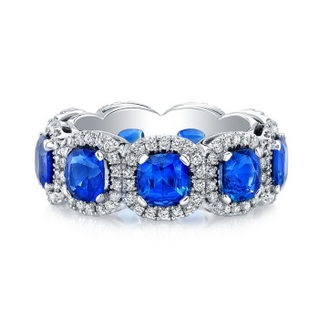 11ctw Cushion Cut Sapphire Eternity Ring