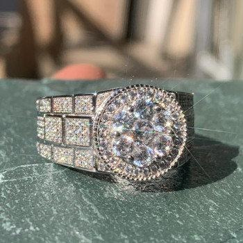 23ctw Men's Iced Out Ring in Sterling Silver