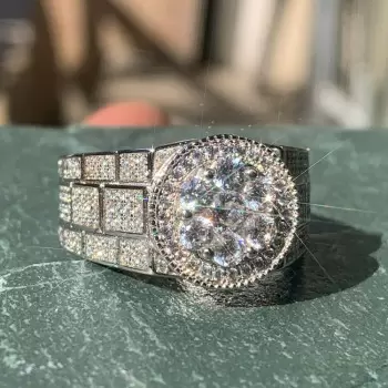 23ctw Men's Iced Out Ring in Sterling Silver